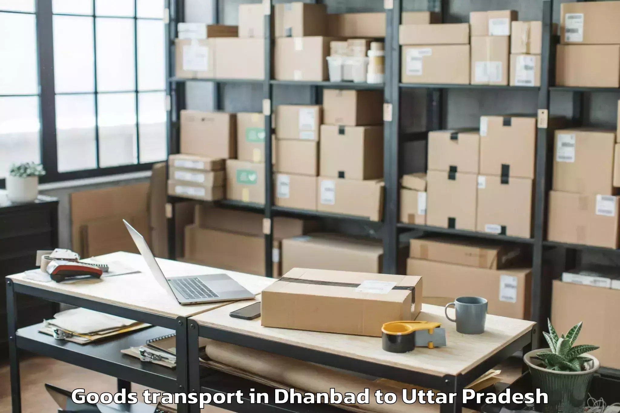 Easy Dhanbad to Maholi Goods Transport Booking